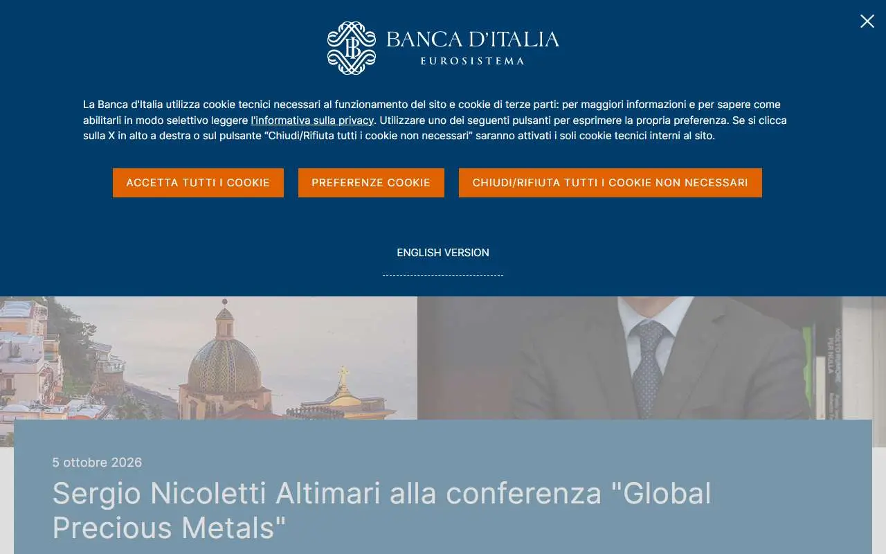Tampilan website resmi Banca d'Italia (bancaditalia.it)