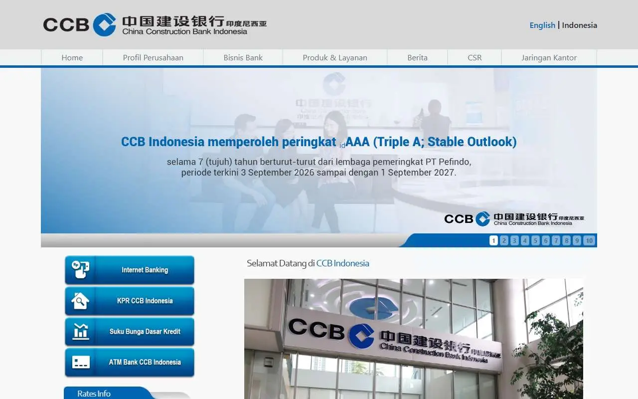 Tampilan website resmi Bank China Construction Bank Indonesia (bankccbi.co.id)