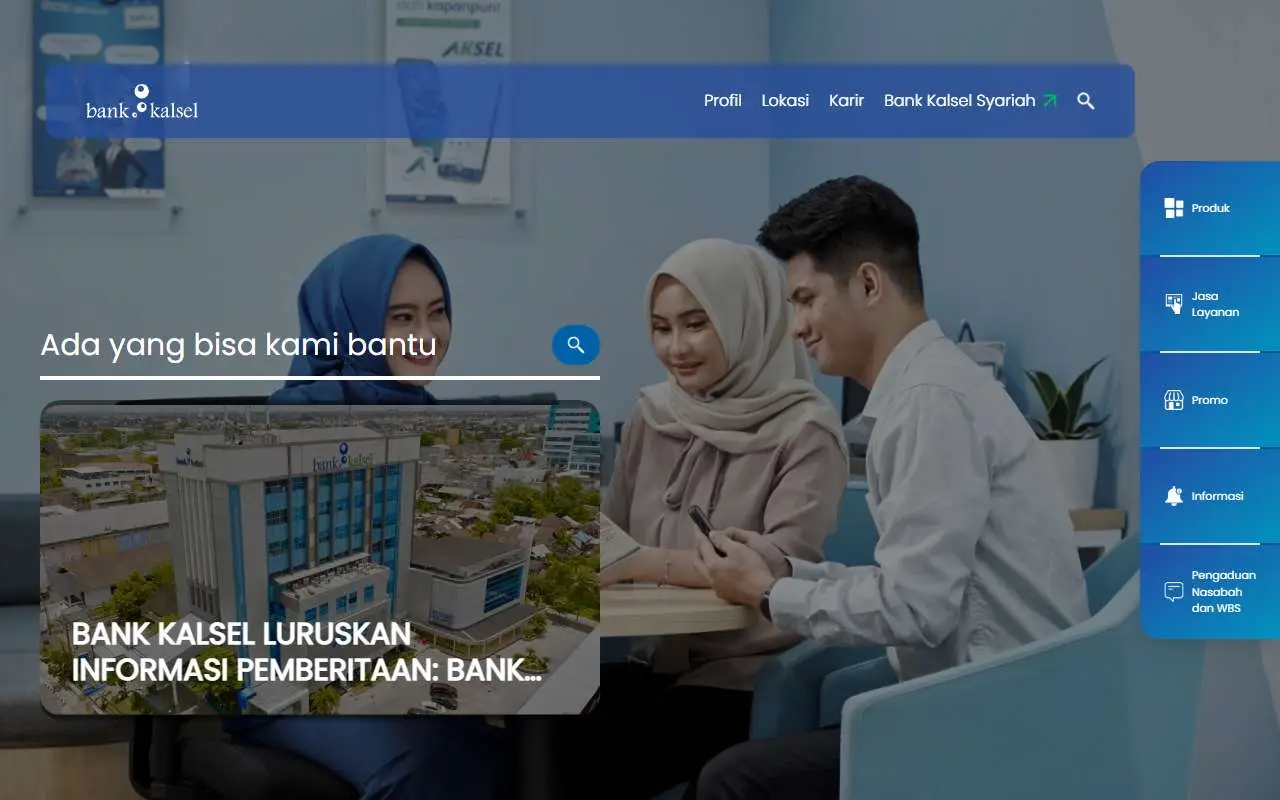 Tampilan website resmi Bank Kalsel (bankkalsel.co.id)