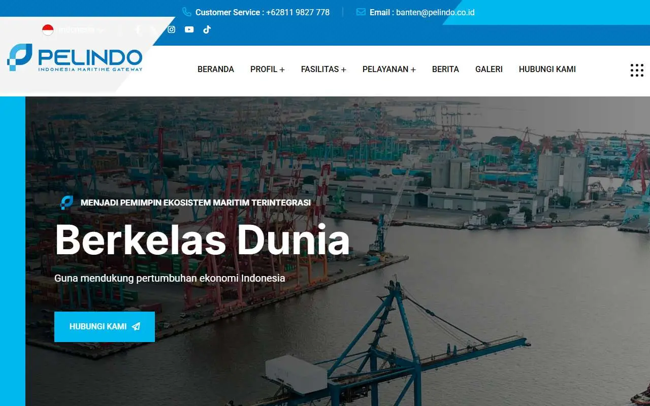 Tampilan website resmi Port of Ciwandan (bantenport.com)