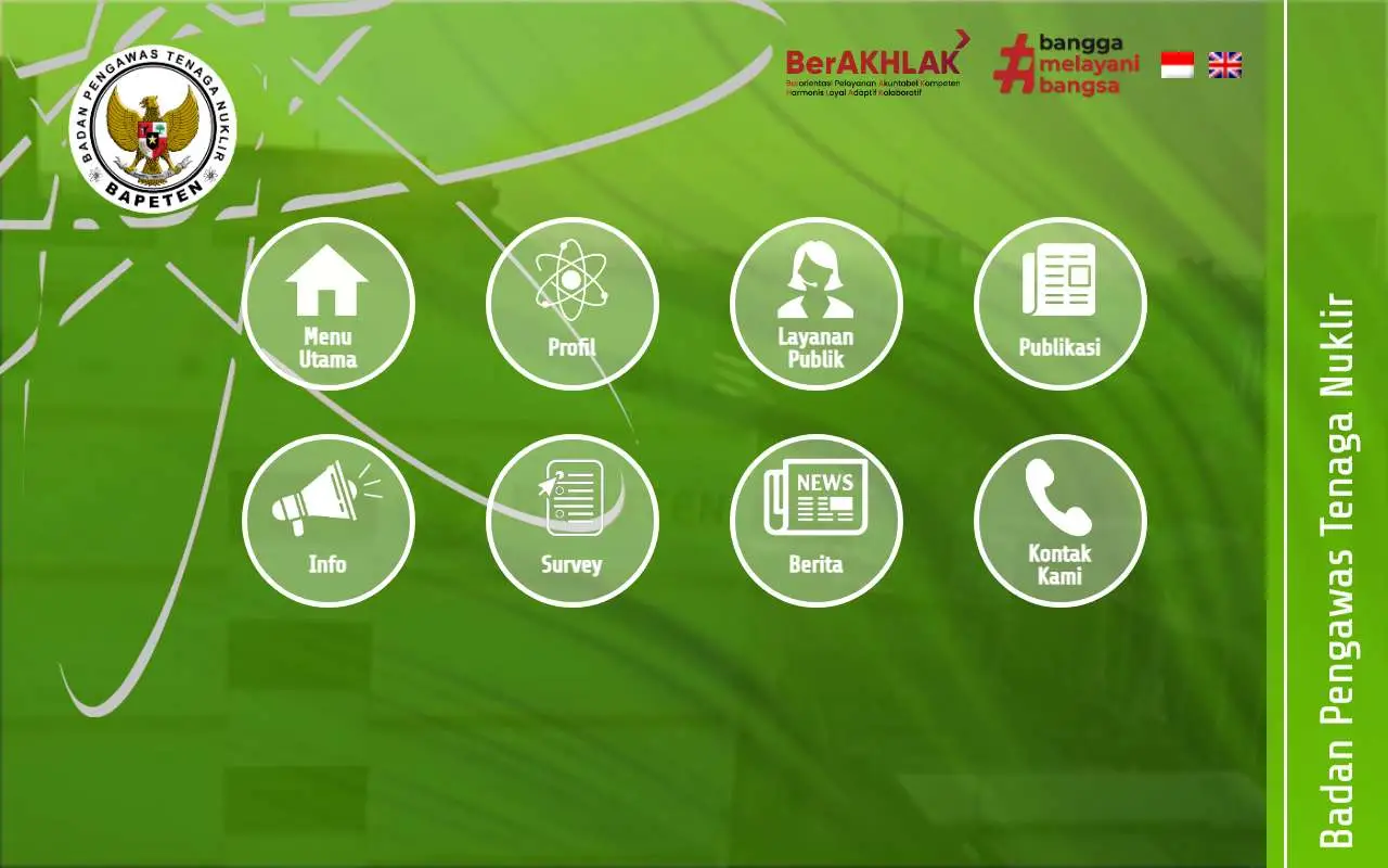 Tampilan website resmi Bapeten (bapeten.go.id)