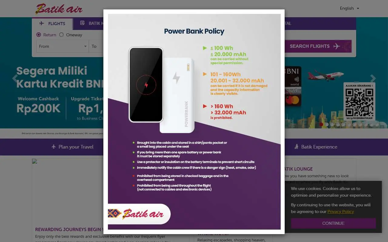 Tampilan website resmi Batik Air (batikair.com)