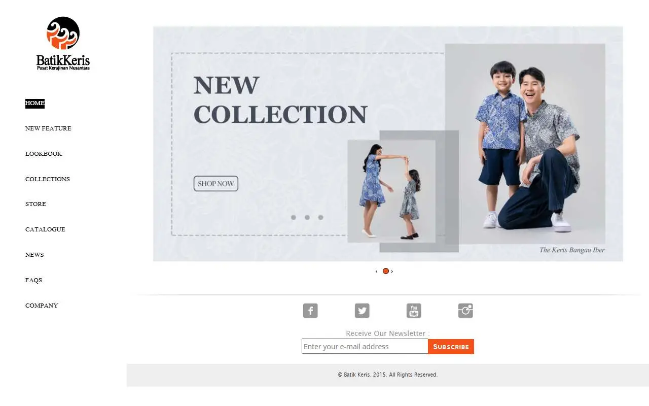 Tampilan website resmi Batik Keris (batikkeris.co.id)