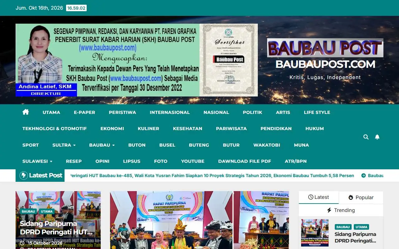 Tampilan website resmi Baubaupost (baubaupost.com)