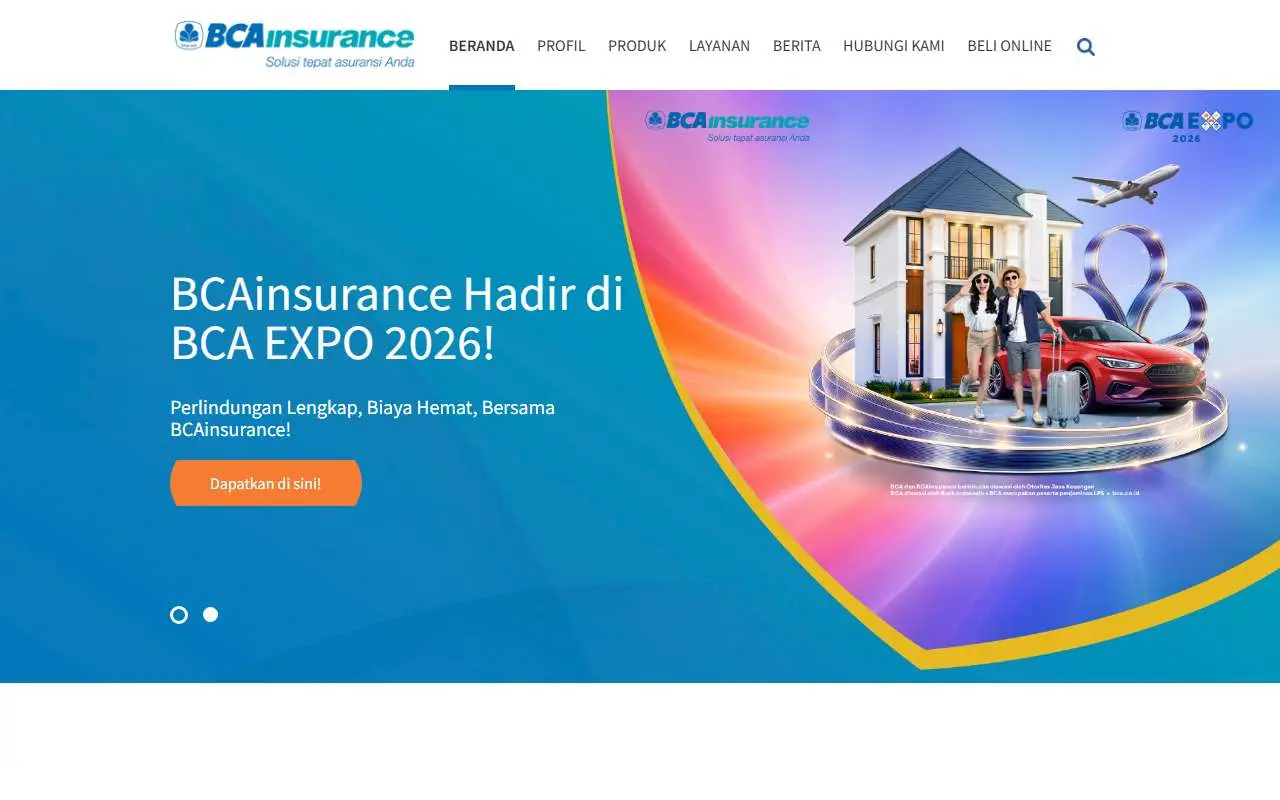 Tampilan website resmi BCA Insurance (bcainsurance.co.id)