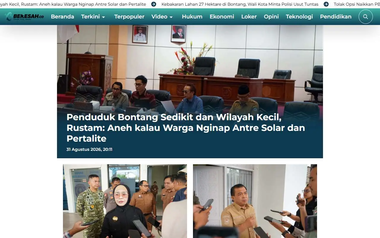 Tampilan website resmi Bekesah (bekesah.co)