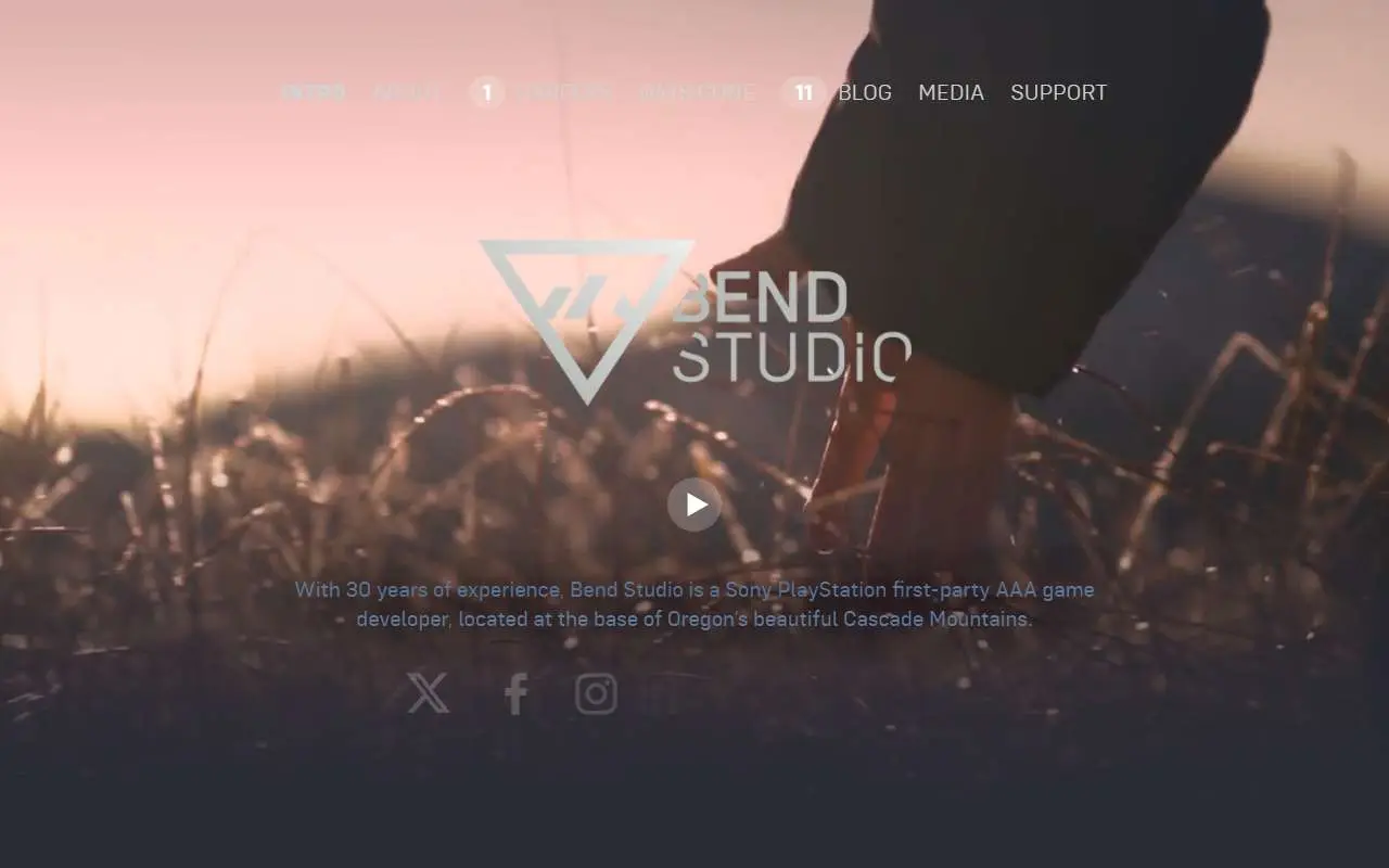 Tampilan website resmi Bend Studio (bendstudio.com)