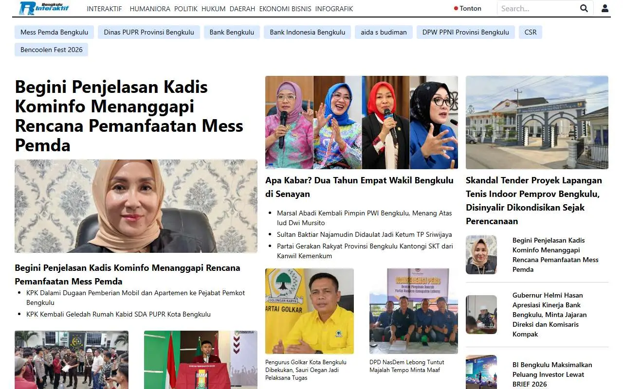 Tampilan website resmi Bengkulu Interaktif (bengkuluinteraktif.com)