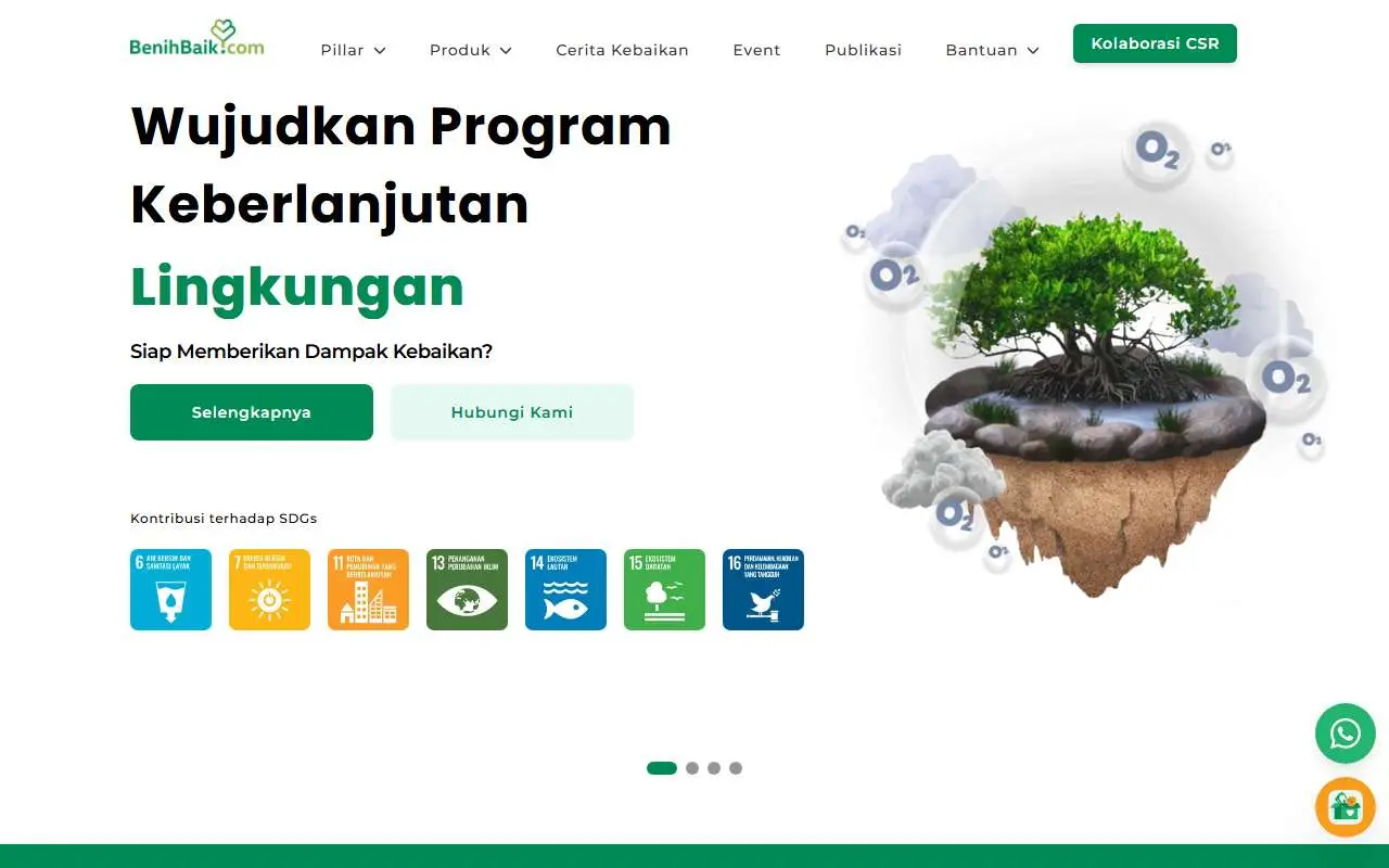 Tampilan website resmi Benih Baik (benihbaik.com)