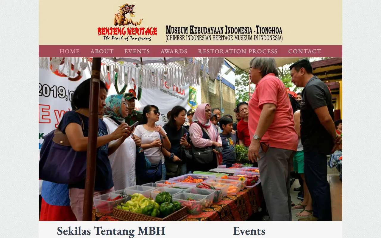 Tampilan website resmi Museum Benteng Heritage (bentengheritage.com)