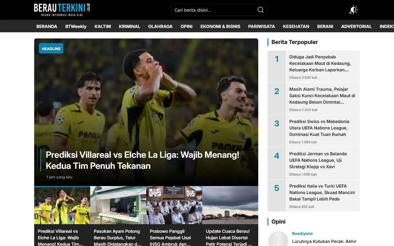 Tampilan website resmi Berau Terkini (berauterkini.co.id)