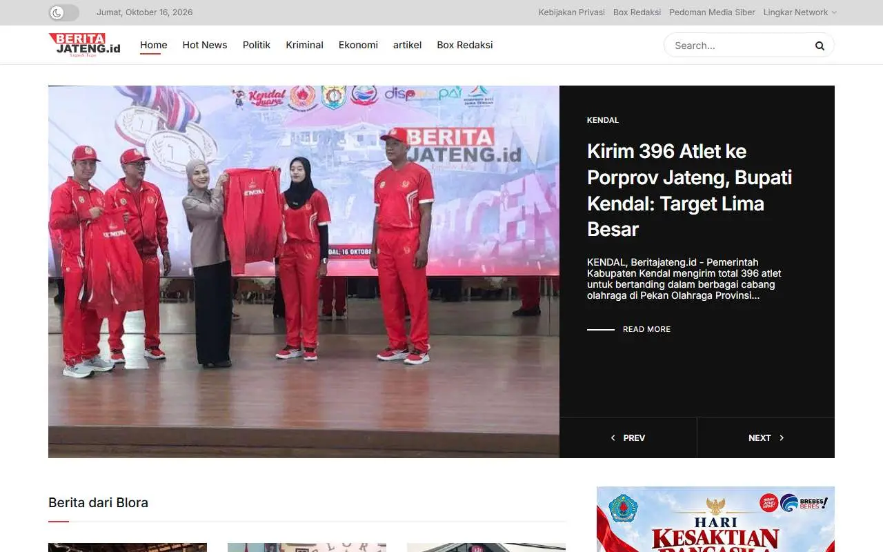 Tampilan website resmi Beritajateng.id (beritajateng.id)