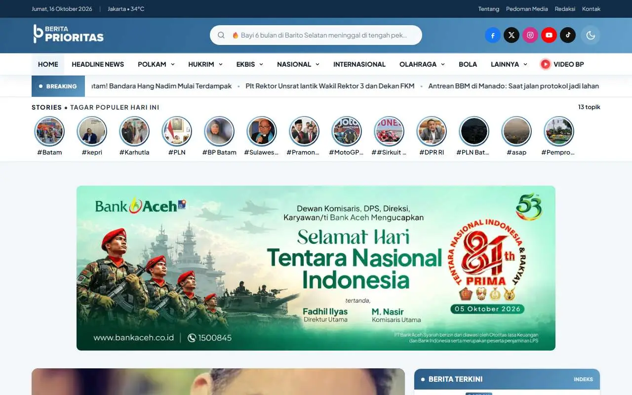 Tampilan website resmi Berita Prioritas (beritaprioritas.com)