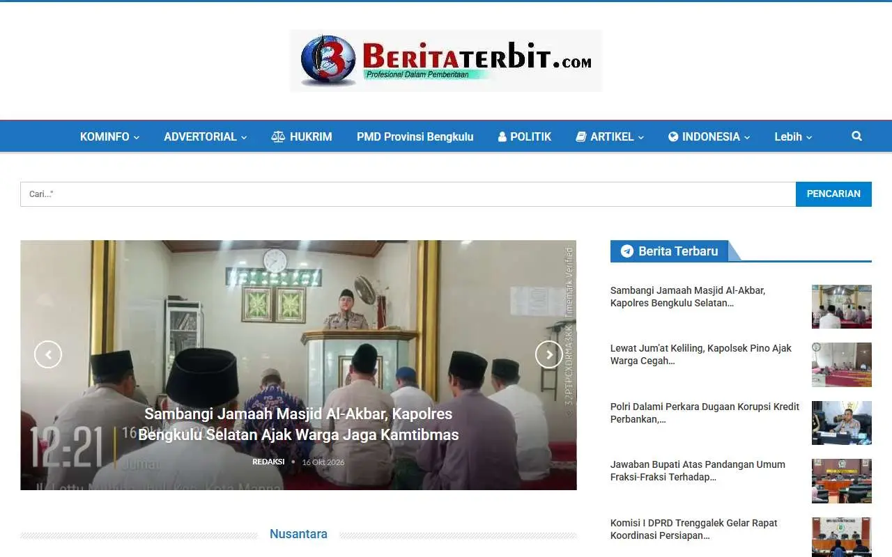 Tampilan website resmi Berita Terbit (beritaterbit.com)
