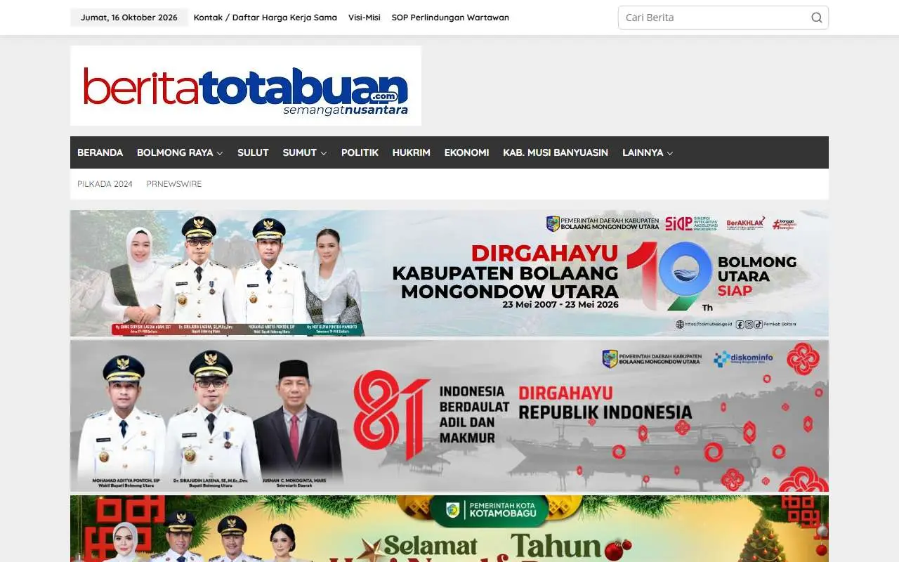 Tampilan website resmi Beritatotabuan (beritatotabuan.com)