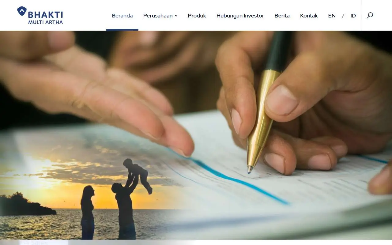 Tampilan website resmi Bhakti Multi Artha (bhaktimultiartha.co.id)
