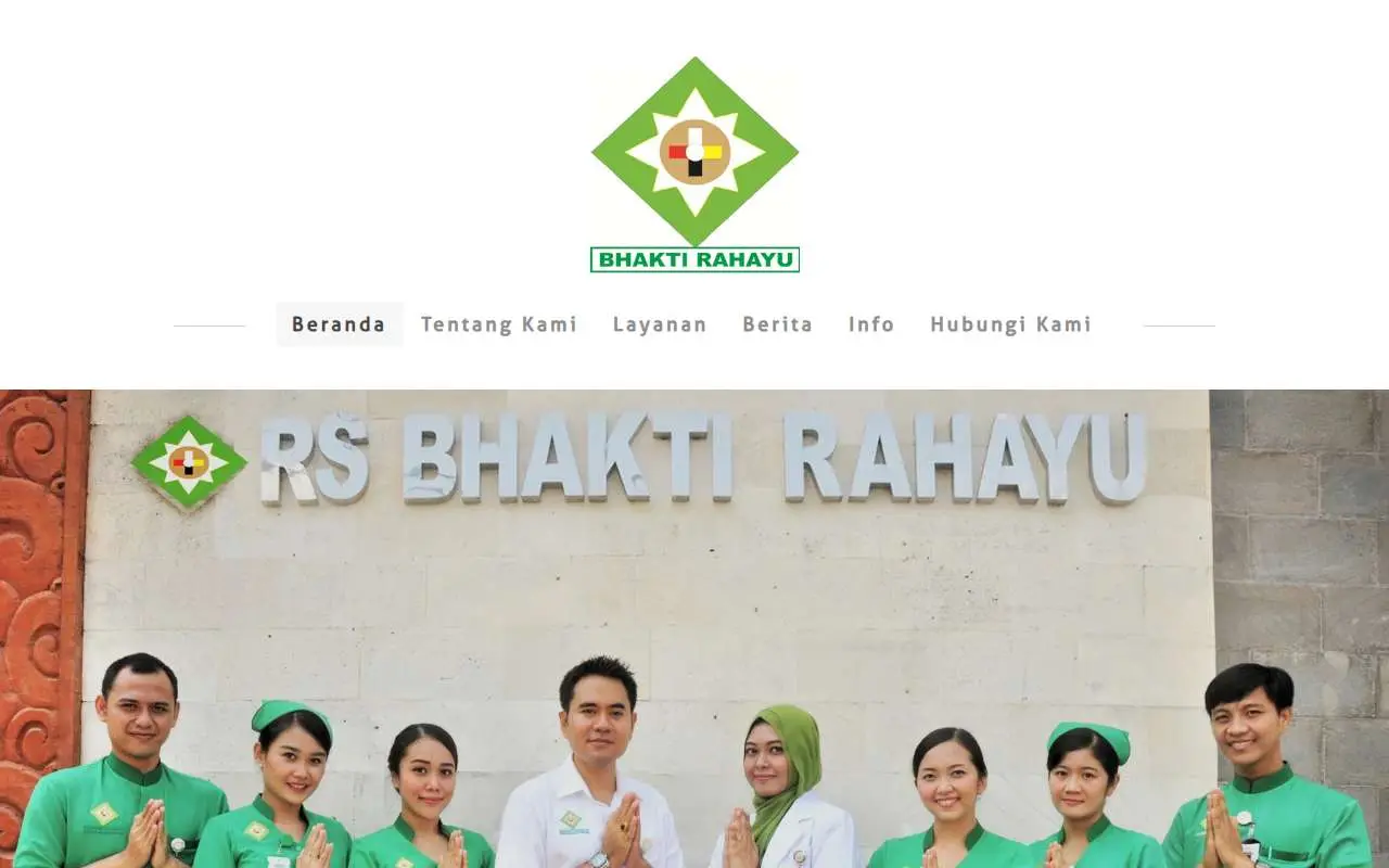Tampilan website resmi Rumah Sakit Umum Bhakti Rahayu (bhaktirahayu.com)