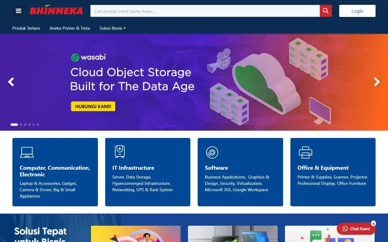 Tampilan website resmi Bhinneka (bhinneka.com)