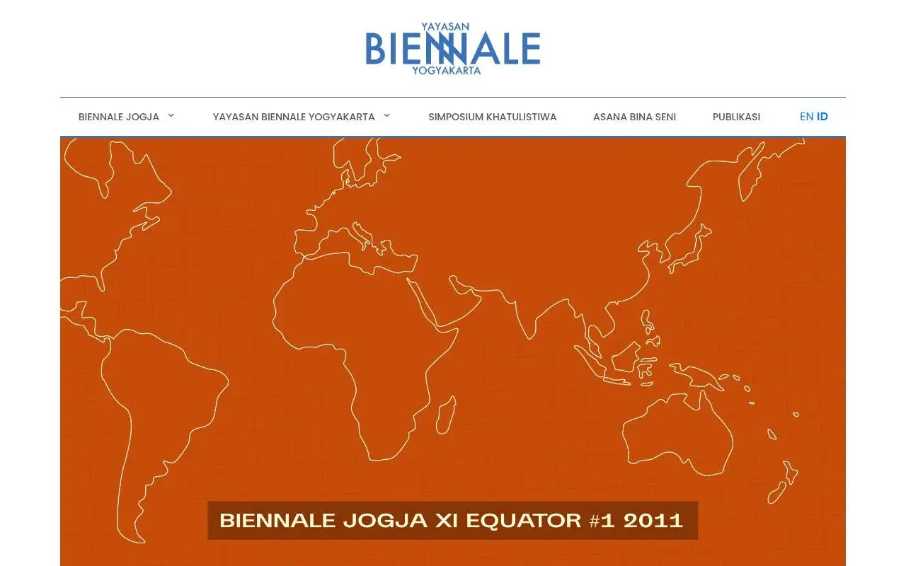 Tampilan website resmi Biennale Jogja (biennalejogja.org)