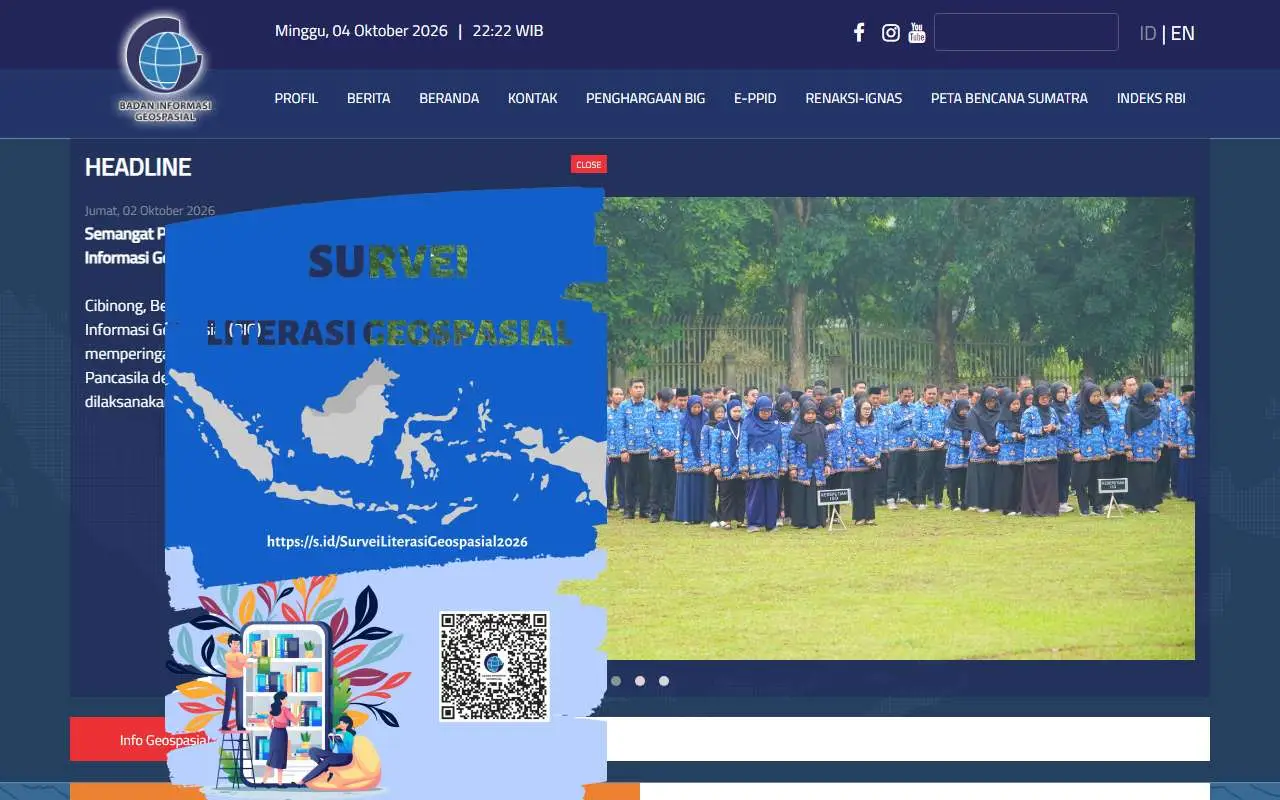 Tampilan website resmi Badan Informasi Geospasial (big.go.id)