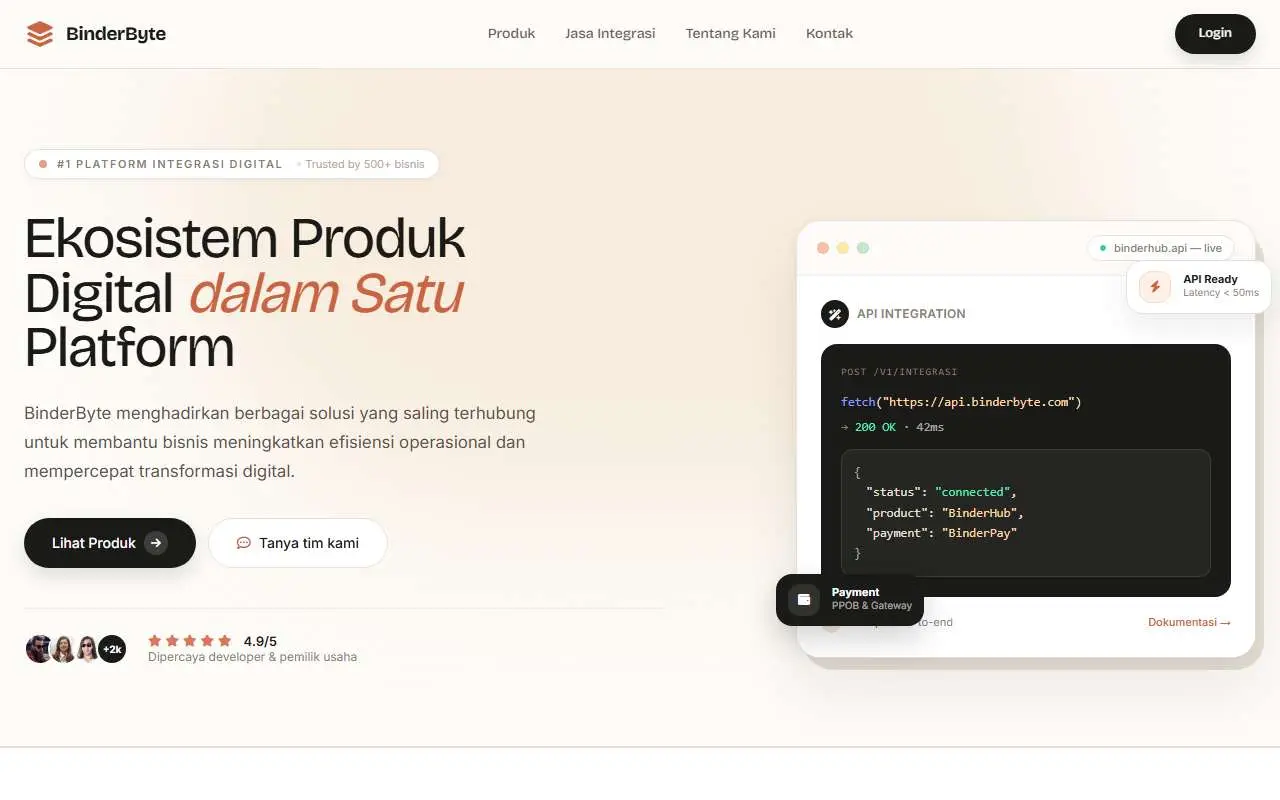 Tampilan website resmi BinderByte (binderbyte.com)
