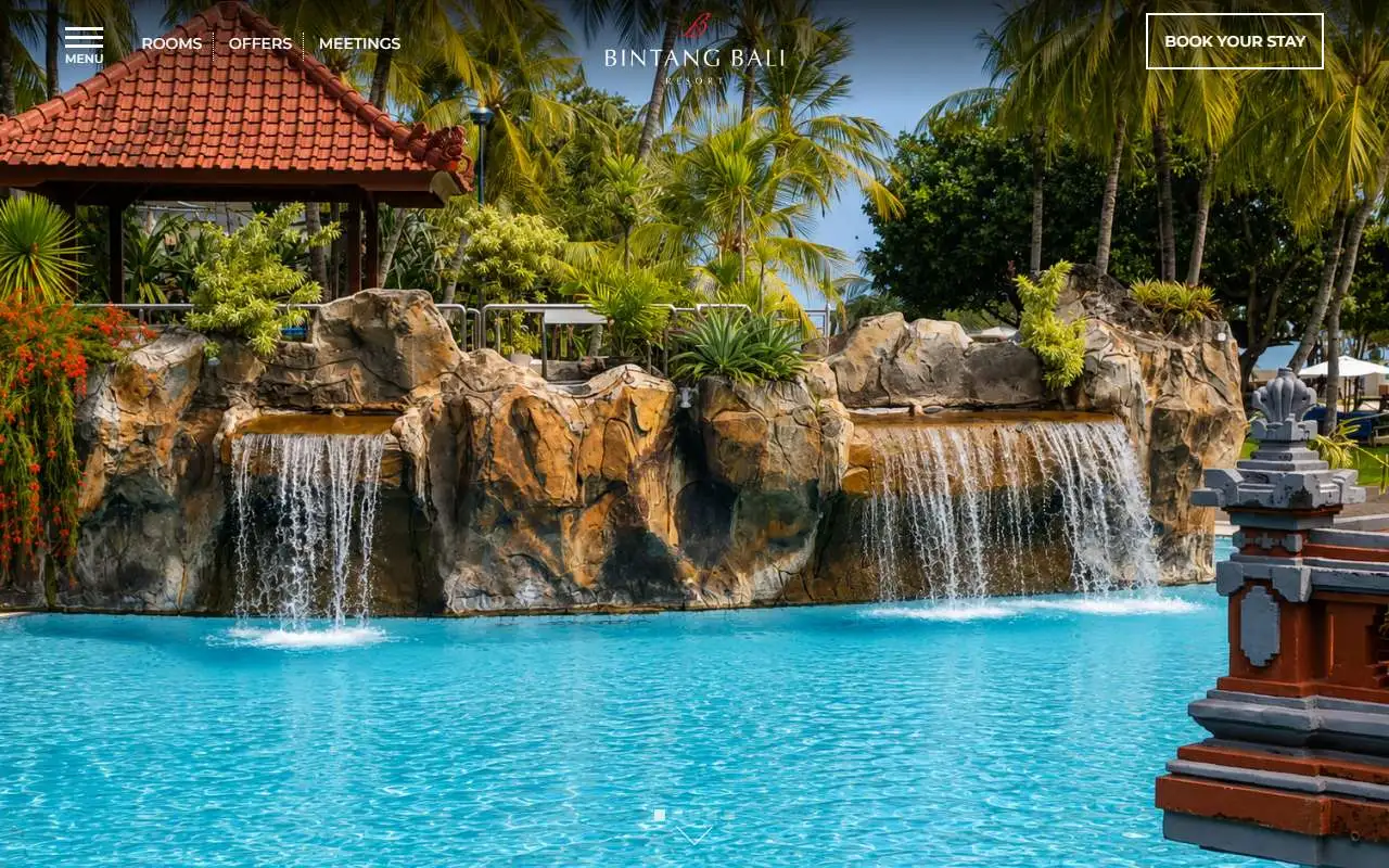 Tampilan website resmi Ramada Bintang Bali Resort (bintang-bali-hotel.com)