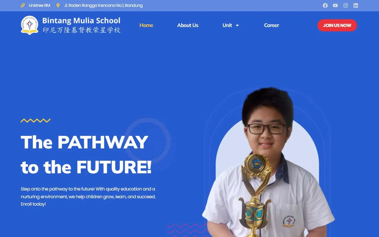 Tampilan website resmi SMP Bintang Mulia (bintangmulia.sch.id)