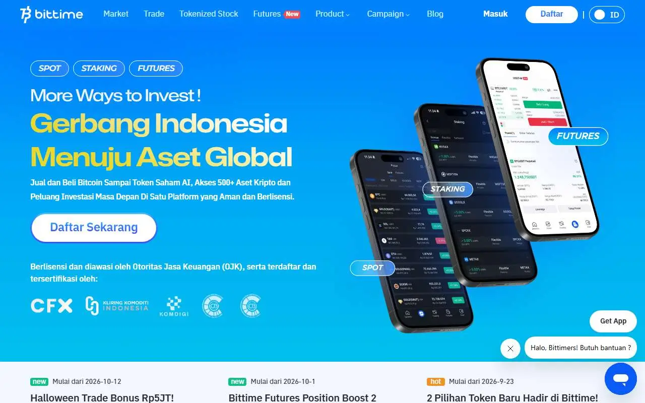 Tampilan website resmi Bittime (bittime.com)