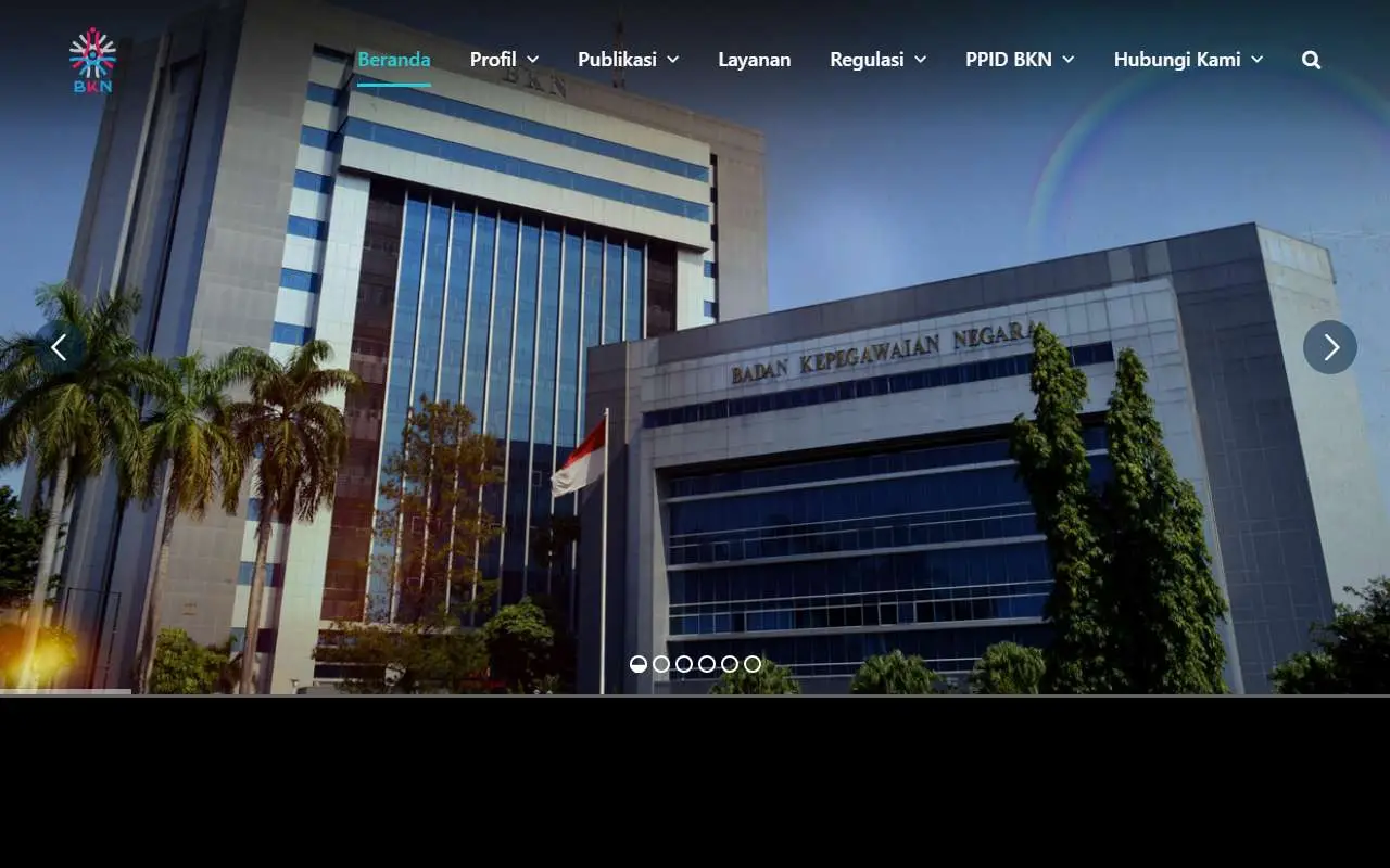 Tampilan website resmi Badan Kepegawaian Negara (bkn.go.id)
