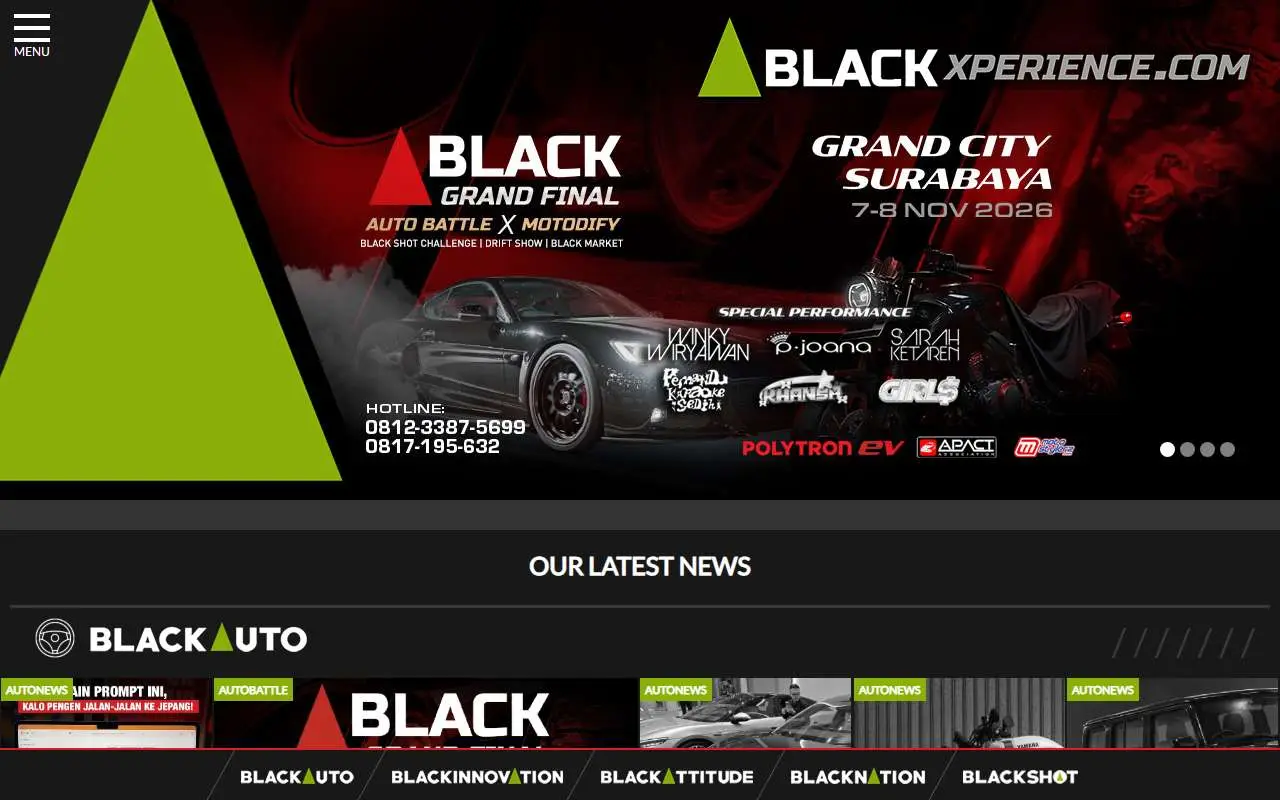 Tampilan website resmi Djarum BLACK (blackxperience.com)