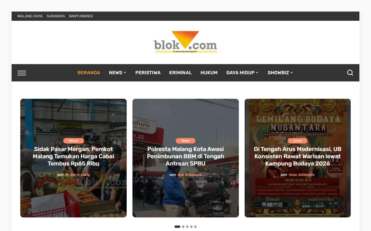 Tampilan website resmi Blok-a (blok-a.com)