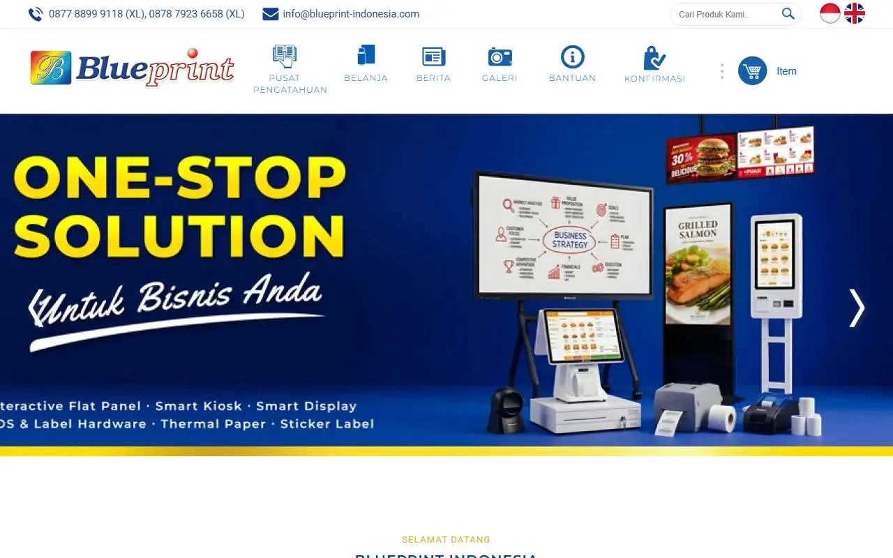 Tampilan website resmi Berkah Prima Perkasa (blueprint-indonesia.com)