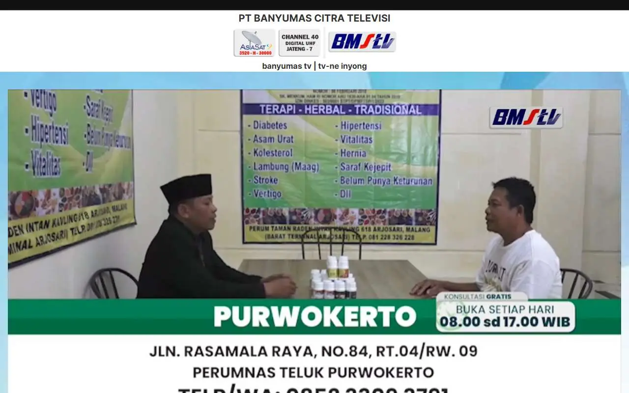 Tampilan website resmi BMS TV (bmstv.id)