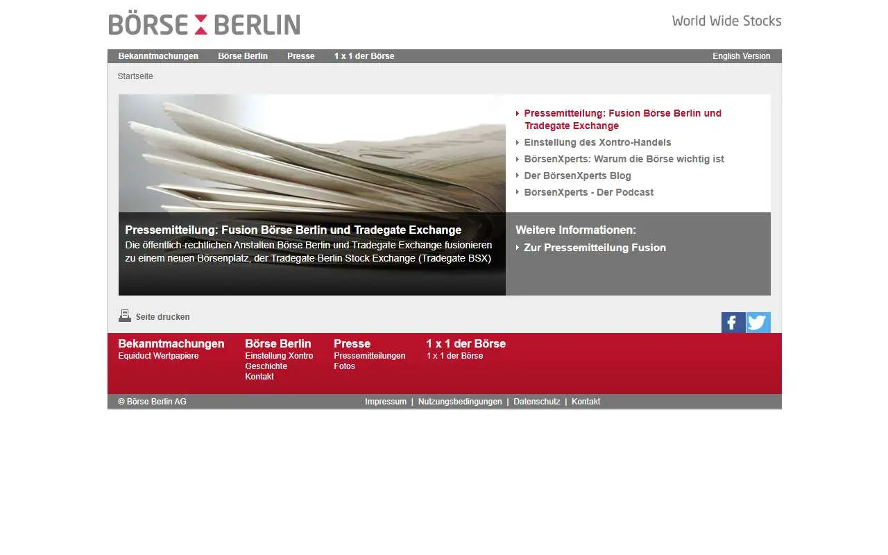 Tampilan website resmi Boerse Berlin (boerse-berlin.de)