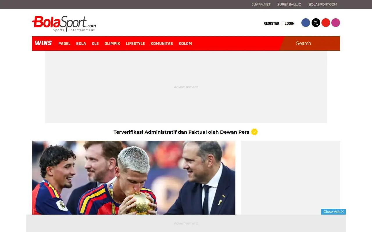 Tampilan website resmi BolaSport (bolasport.com)
