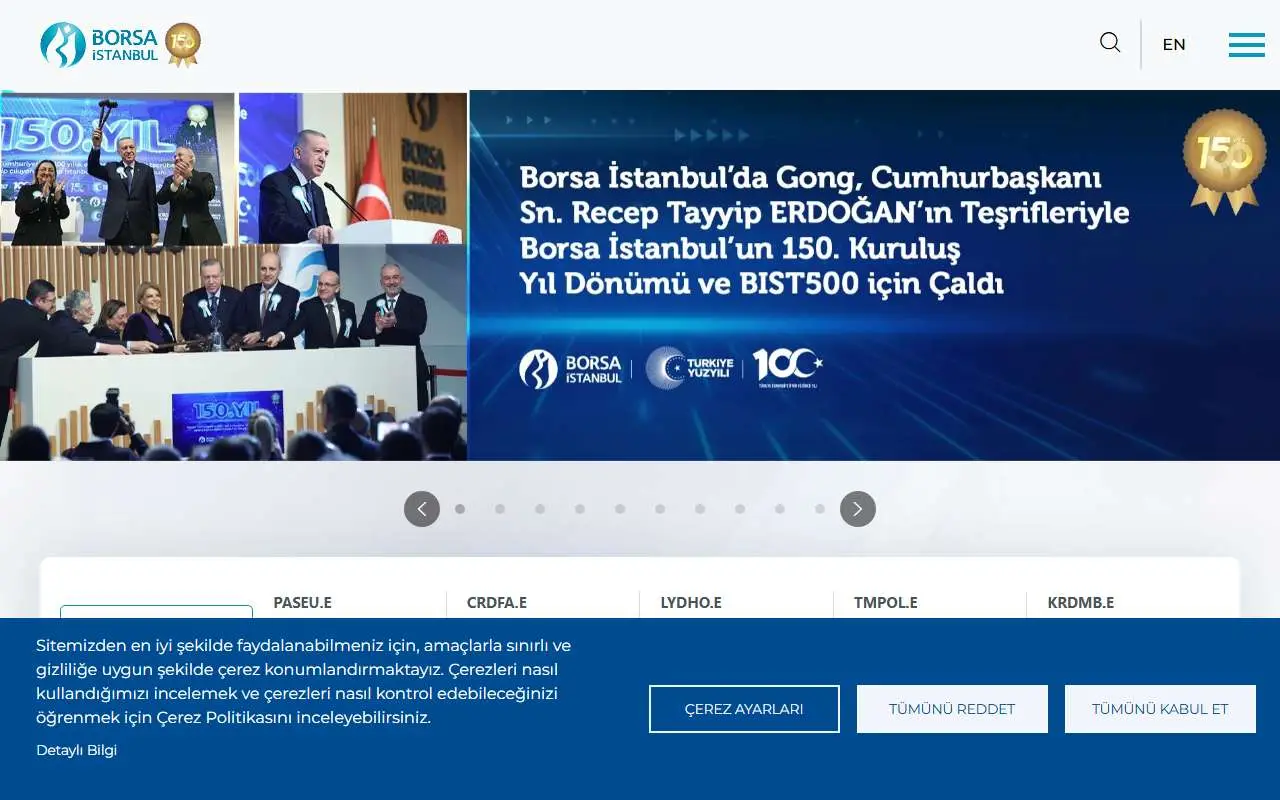 Tampilan website resmi Borsa Istanbul (borsaistanbul.com)