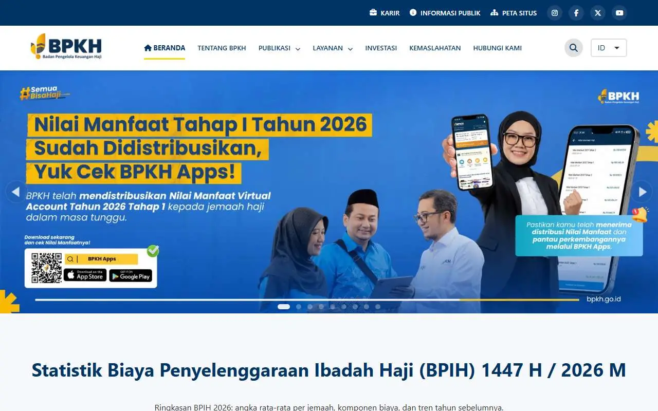 Tampilan website resmi BPKH (bpkh.go.id)
