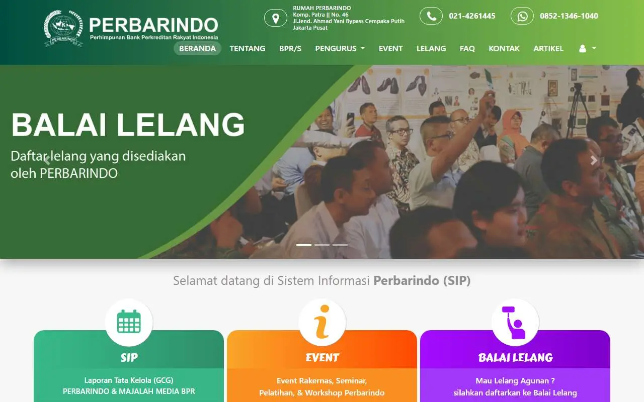 Tampilan website resmi Perbarindo (perbarindo.org)
