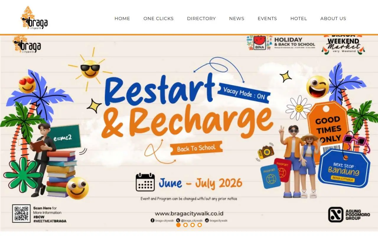 Tampilan website resmi Braga Citywalk (bragacitywalk.co.id)