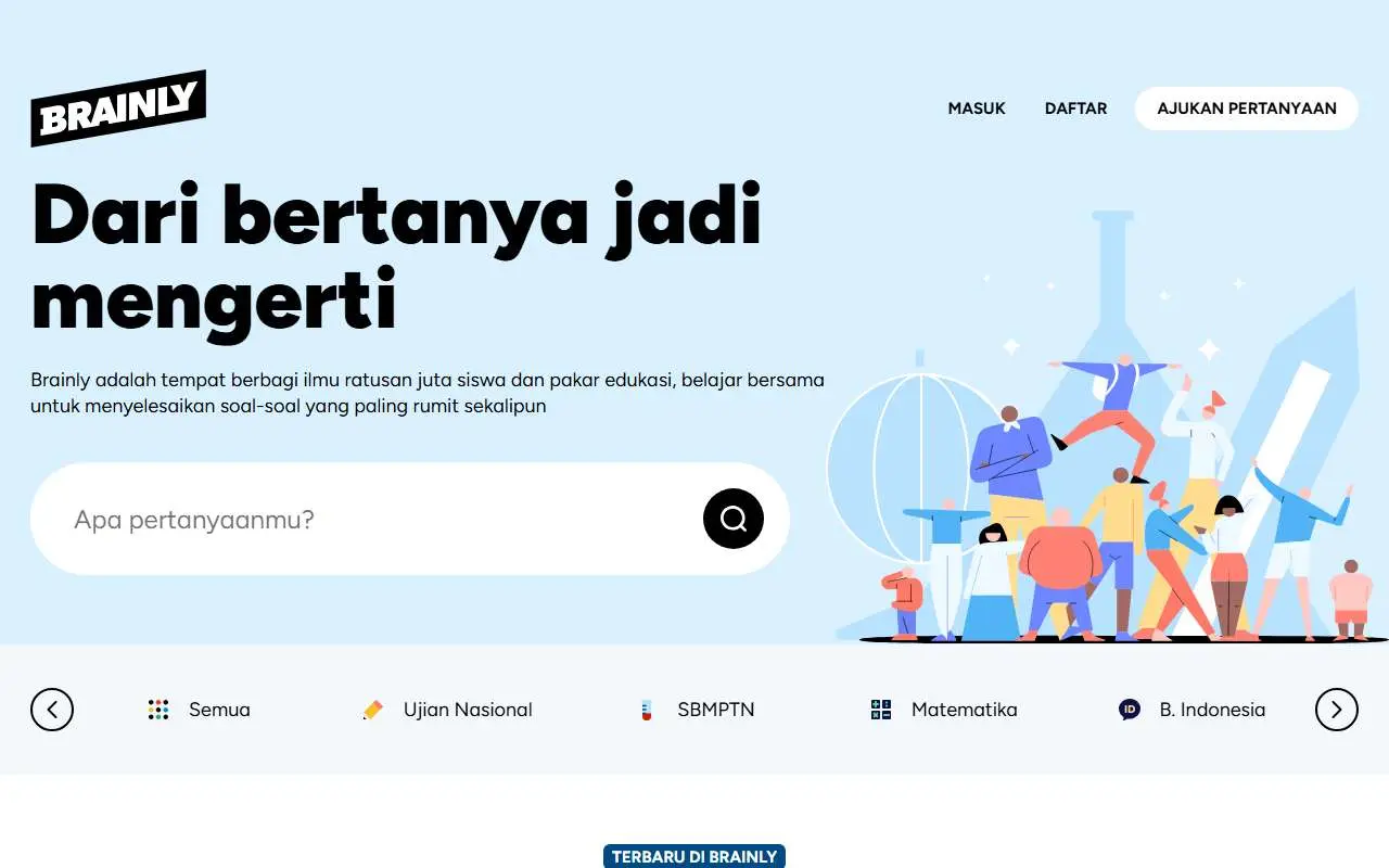 Tampilan website resmi Brainly Indonesia (brainly.co.id)