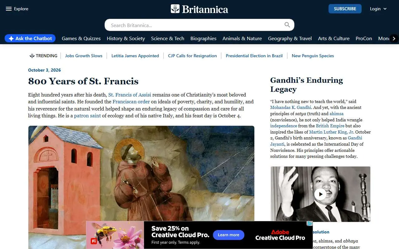 Tampilan website resmi Britannica (britannica.com)