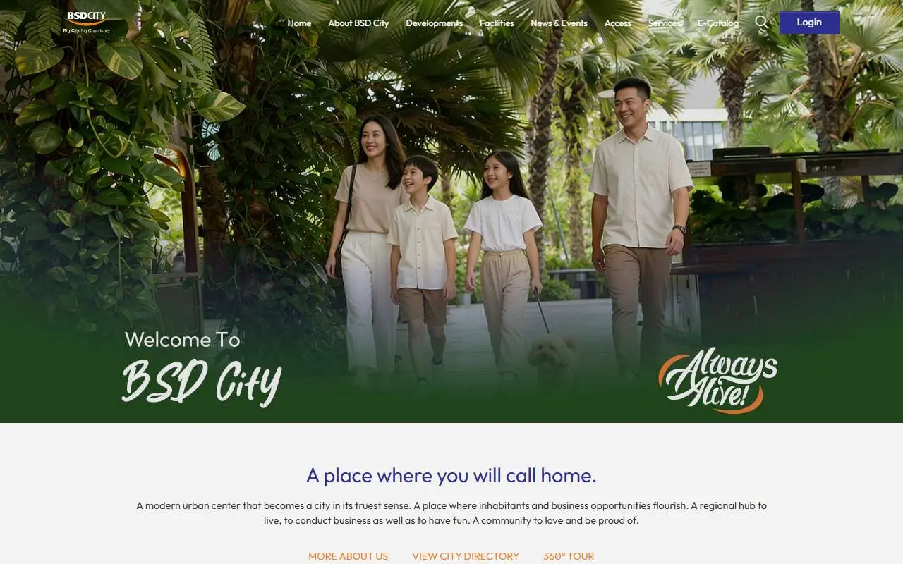 Tampilan website resmi BSD City (bsdcity.com)