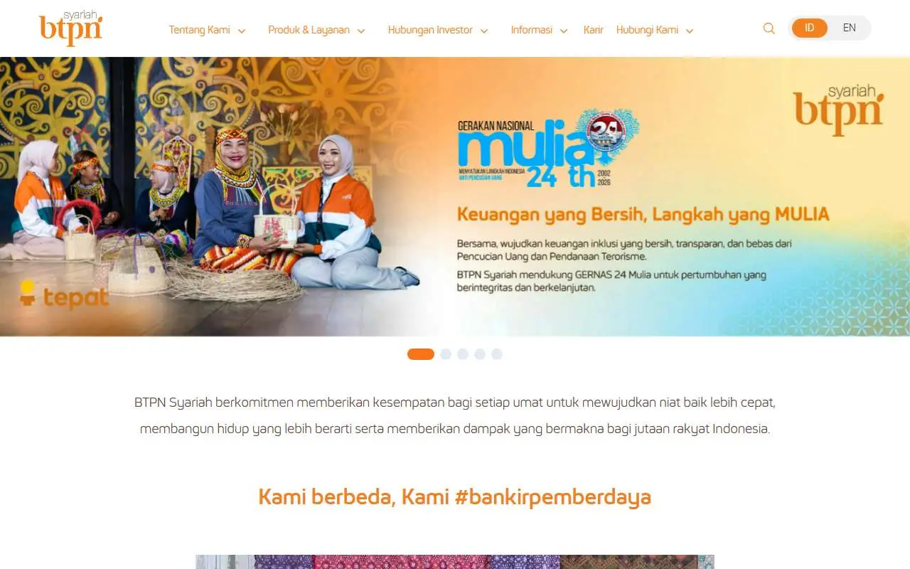 Tampilan website resmi Bank BTPN Syariah (btpnsyariah.com)