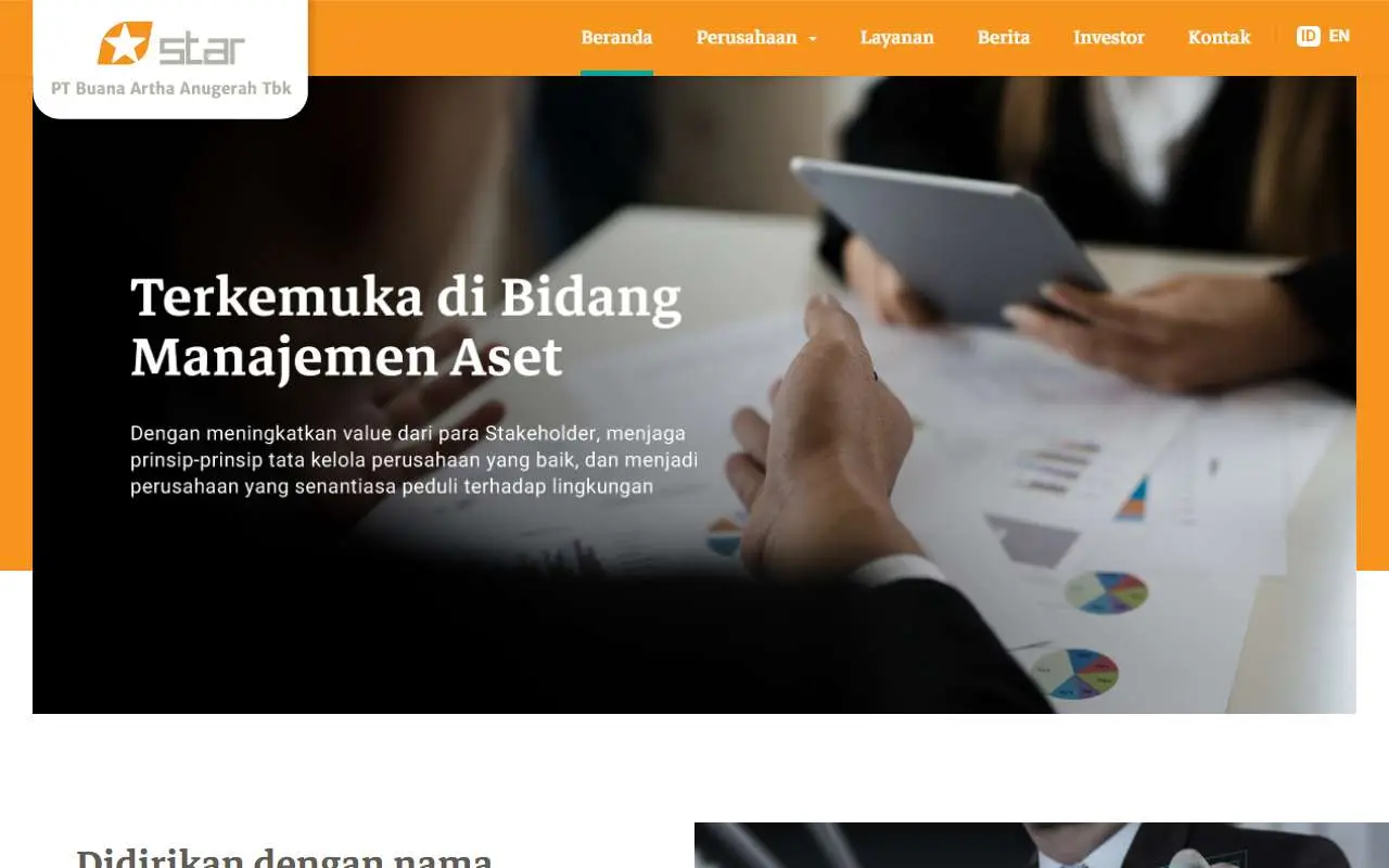Tampilan website resmi Buana Artha Anugerah (buanaarthaanugerah.co.id)