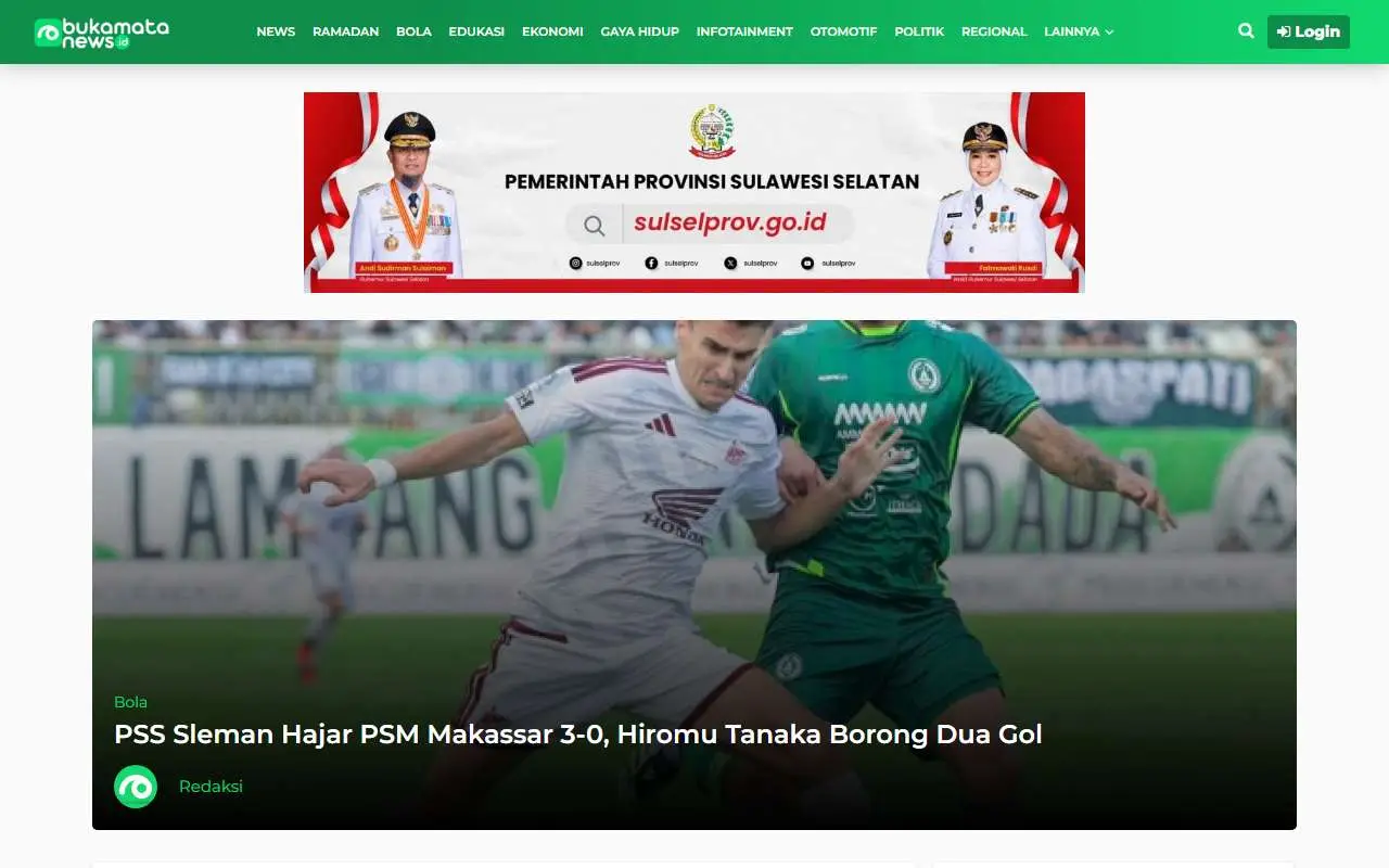 Tampilan website resmi Bukamatanews.id (bukamatanews.id)