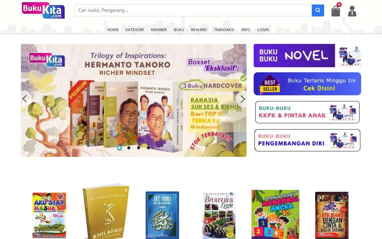 Tampilan website resmi BukuKita (bukukita.com)