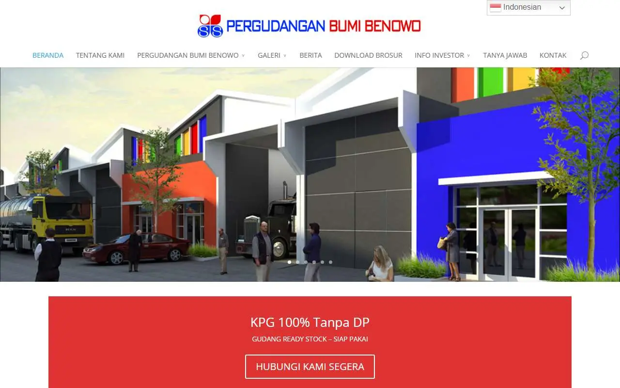 Tampilan website resmi Bumi Benowo Sukses Sejahtera (bumibenowo.com)