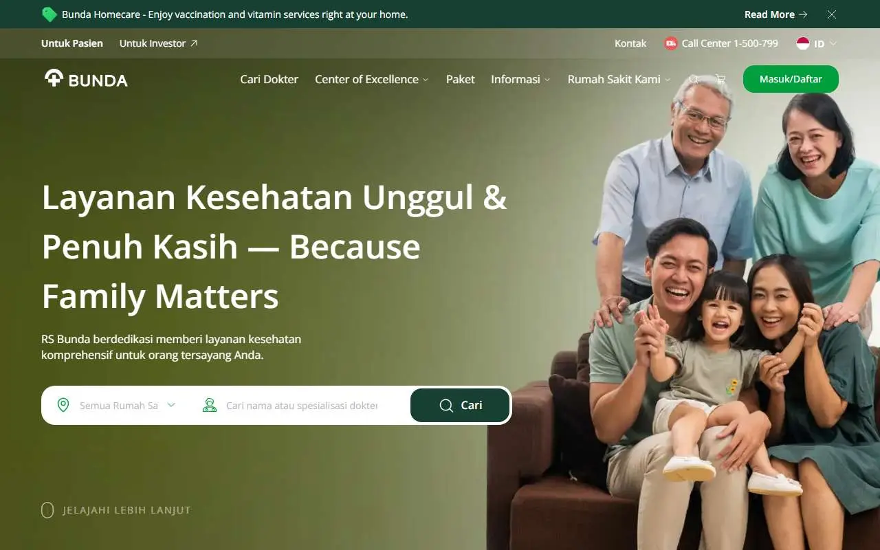 Tampilan website resmi Bunda Group (bunda.co.id)