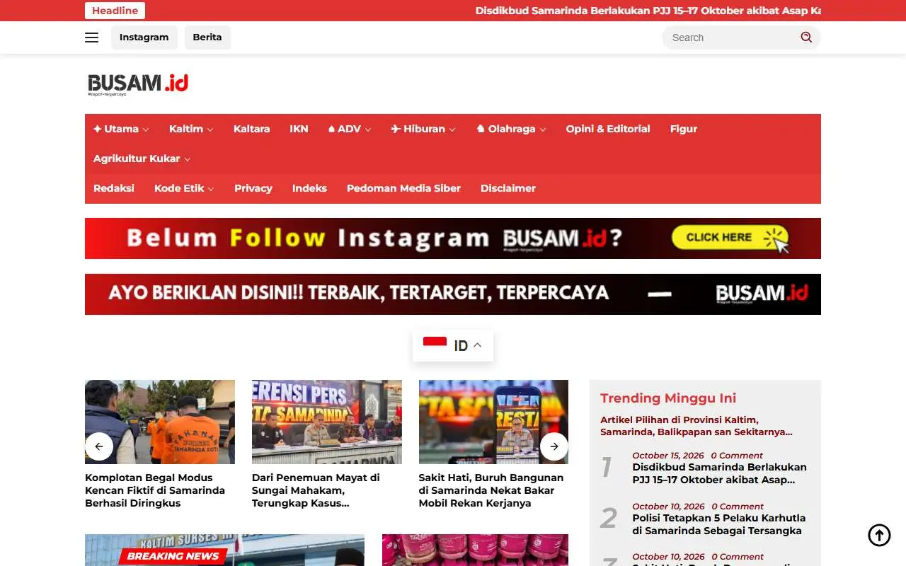 Tampilan website resmi Busam (busam.id)