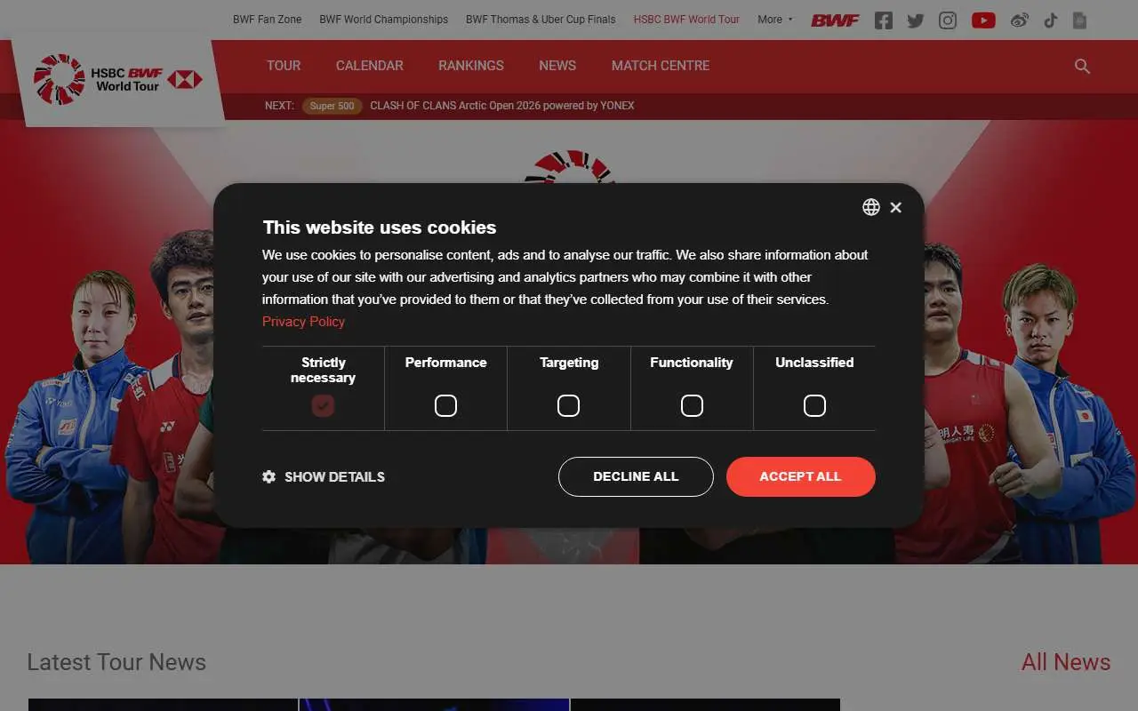 Tampilan website resmi BWF World Tour (bwfworldtour.bwfbadminton.com)